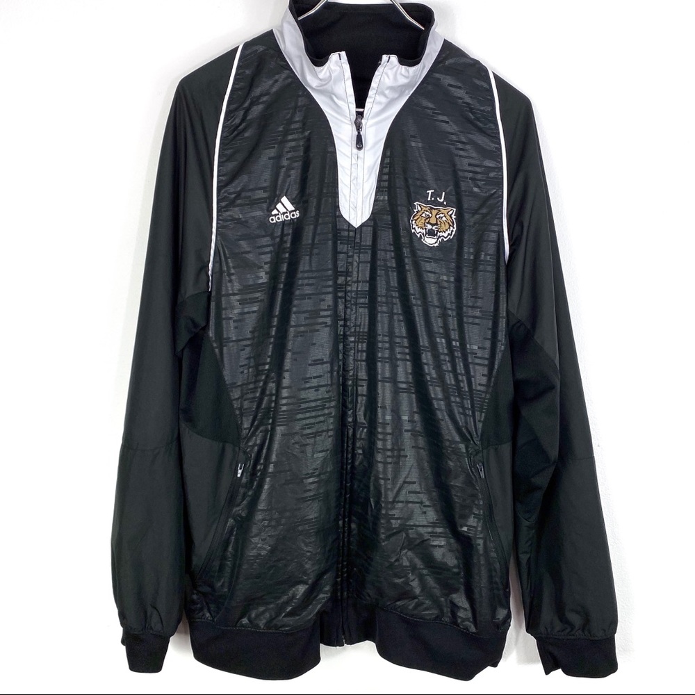 Adidas Men Black Full Zip Up Tiger Windbreaker